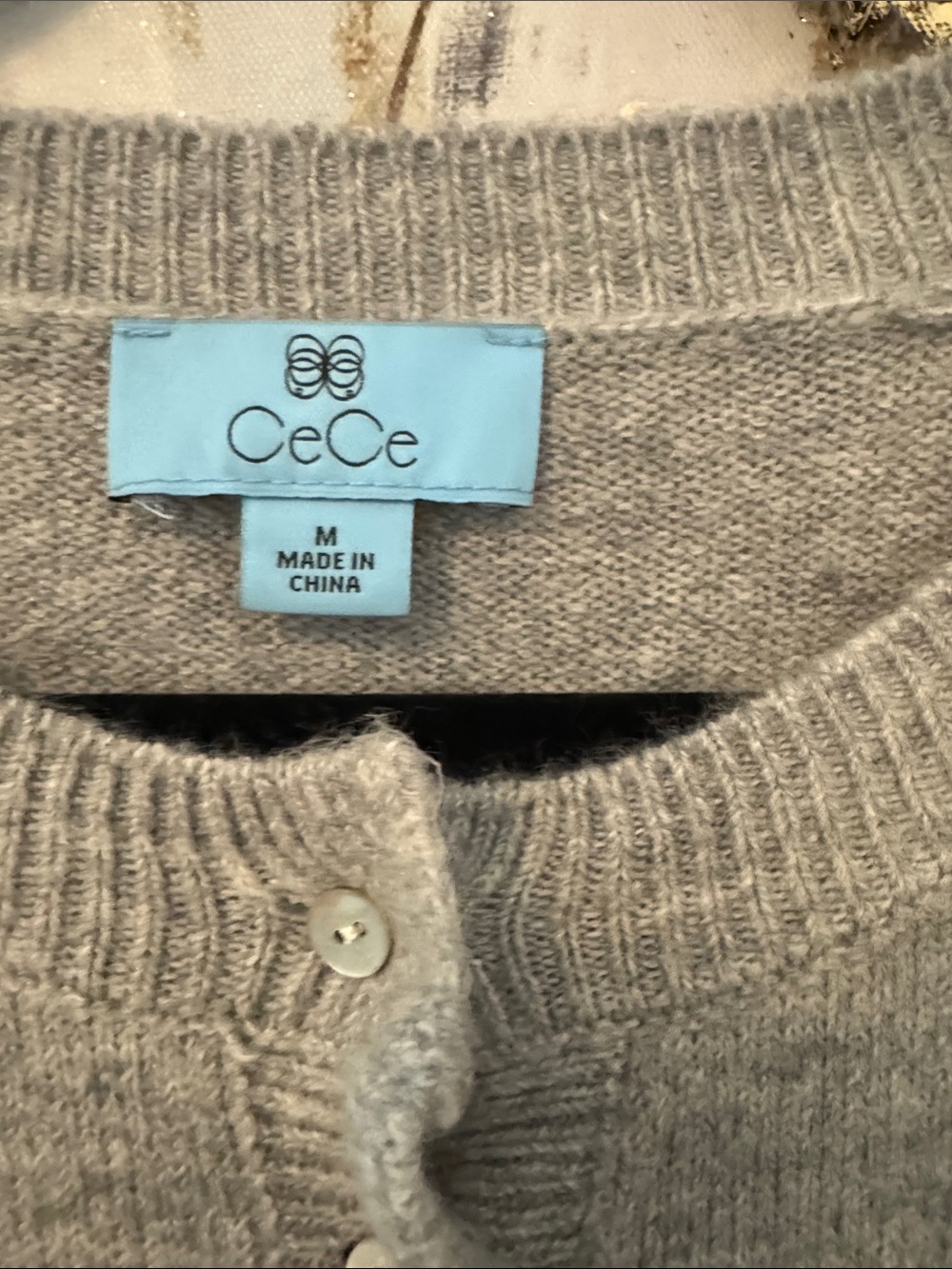 CeCe Grey Ruffle-Trim Cardigan Sweater - Picture 4 of 6